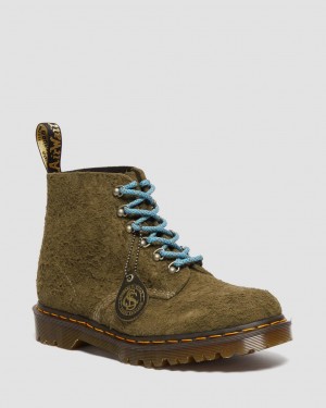 Dr Martens 101 Made in England Hardware Suede Kısa Bot Kadın Zeytin Yeşili | 73221100