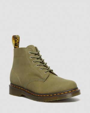 Dr Martens 101 Tumbled Nubuck Leather Kısa Bot Erkek Zeytin Yeşili | 79053015