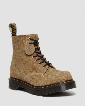 Dr Martens 1460 Made in England Emboss Suede Bağcıklı Bot Erkek Kahverengi | 50167555