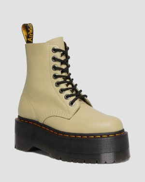 Dr Martens 1460 Max Leather Kalın Taban Bot Kadın Zeytin Yeşili | 67249167