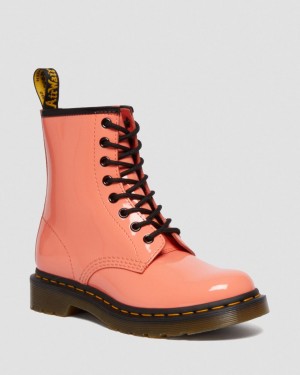 Dr Martens 1460 Patent Leather Bağcıklı Bot Erkek Kırmızı | 48193588