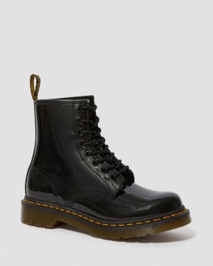 Dr Martens 1460 Patent Leather Bağcıklı Bot Kadın Siyah | 82270034