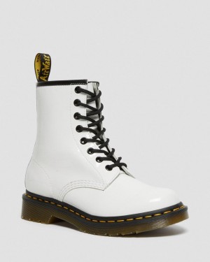 Dr Martens 1460 Patent Leather Bağcıklı Bot Erkek Beyaz | 34251411