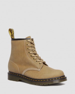 Dr Martens 1460 Tumbled Nubuck Leather Bağcıklı Bot Erkek Kahverengi | 49796887