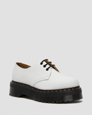 Dr Martens 1461 Smooth Leather Platform Ayakkabı Kadın Beyaz | 70508238