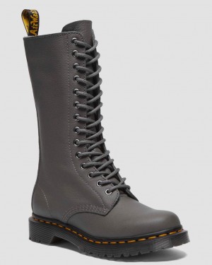 Dr Martens 1B99 Virginia Leather Mid Calf Bot Kadın Gri | 82857034