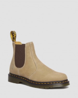 Dr Martens 2976 Tumbled Nubuck Leather Chelsea Bot Erkek Kahverengi | 68807546