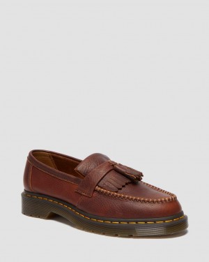 Dr Martens Adrian Ambassador Yellow Stitch Leather Makosen Erkek Bordo | 27030092