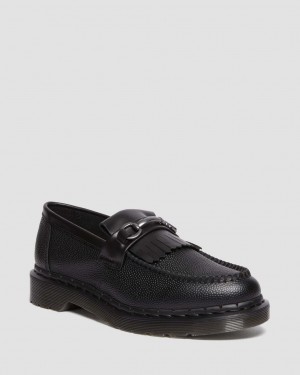 Dr Martens Adrian Snaffle Pebble Grain Leather Kiltie Makosen Kadın Siyah | 30871609