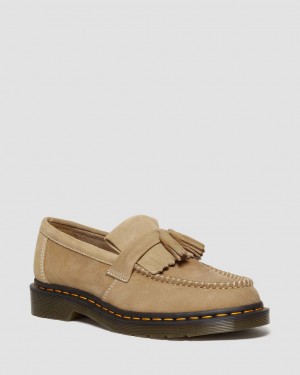 Dr Martens Adrian Tumbled Nubuck Leather Tassel Makosen Erkek Kahverengi | 33665163