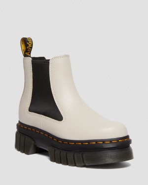 Dr Martens Audrick Nappa Leather Platform Chelsea Bot Erkek Beyaz | 50488392