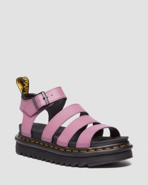 Dr Martens Blaire Athena Leather Strap Sandalet Kadın Mor | 28192581