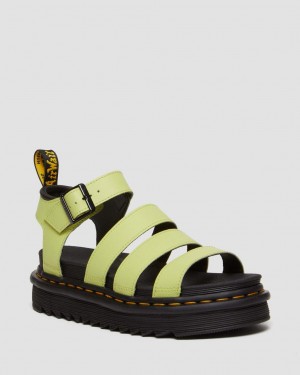 Dr Martens Blaire Athena Leather Strap Sandalet Kadın Yeşil | 43934514