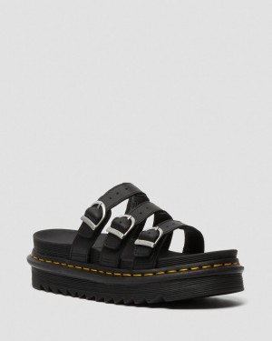 Dr Martens Blaire Leather Slide Sandalet Kadın Siyah | 53520910