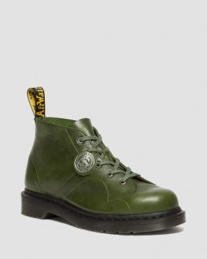 Dr Martens Church Buckingham Leather Maymun Çizmeleri Erkek Yeşil | 83076665