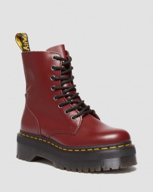 Dr Martens Jadon Smooth Leather Kalın Taban Bot Erkek Kırmızı | 17901815