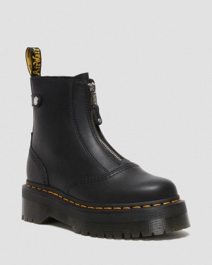 Dr Martens Jetta Zipped Sendal Leather Kalın Taban Bot Kadın Siyah | 17014850