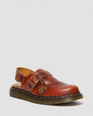 Dr Martens Jorge Made in England Classic Leather Slingback Mules Erkek Kahverengi | 29847057