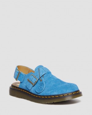 Dr Martens Jorge Made in England Suede Slingback Mules Erkek Mavi | 73759180