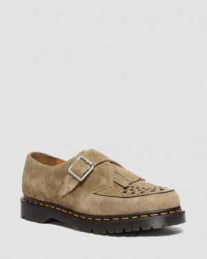 Dr Martens Ramsey Suede Kiltie Buckle Creepers Ayakkabı Kadın Kahverengi | 70910227