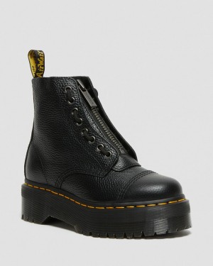 Dr Martens Sinclair Milled Nappa Leather Kalın Taban Bot Kadın Siyah | 11587132
