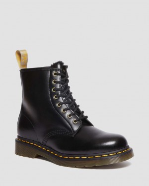 Dr Martens Vegan 1460 Faux Fur Lined Bağcıklı Bot Kadın Siyah | 20314281