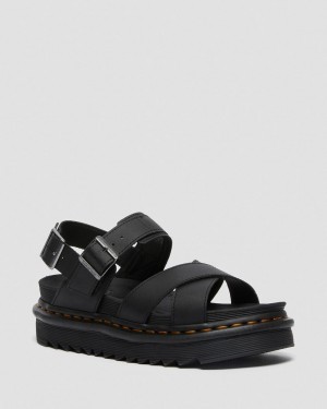 Dr Martens Voss II Leather Strap Sandalet Kadın Siyah | 99027825