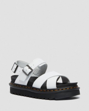 Dr Martens Voss II Leather Strap Sandalet Kadın Beyaz | 69883673