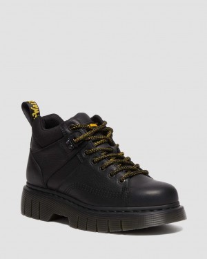Dr Martens Woodard Grizzly Leather Low Casual Bot Kadın Siyah | 83889065