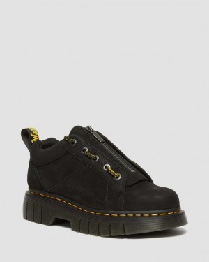 Dr Martens Woodard Tumbled Nubuck Leather Low Casual Bot Erkek Siyah | 64693680