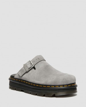 Dr Martens Zebzag Suede Slingback Platform Mules Kadın Gri | 14592427
