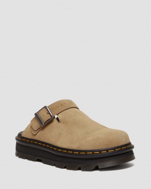 Dr Martens Zebzag Suede Slingback Platform Mules Erkek Kahverengi | 58727665
